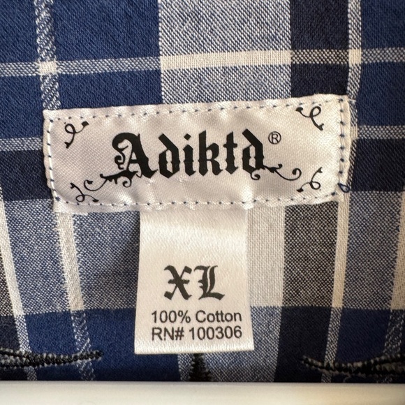 Adiktd Embellished Plaid Western Shirt, Size XL - Picture 4 of 7